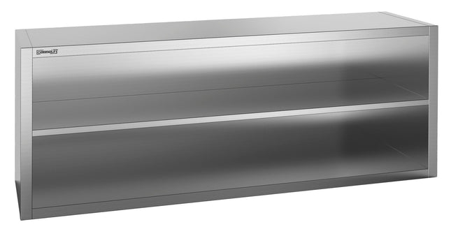 Åbent vægskab i rustfrit stål 1400 mm