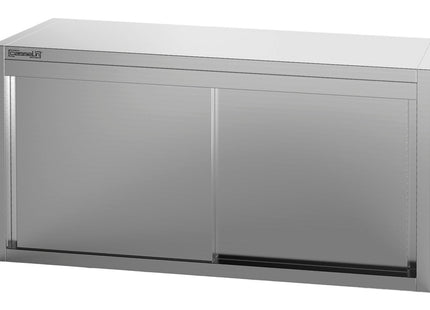 Overskab i rustfrit stål med SKYDEDØRE 1200 mm