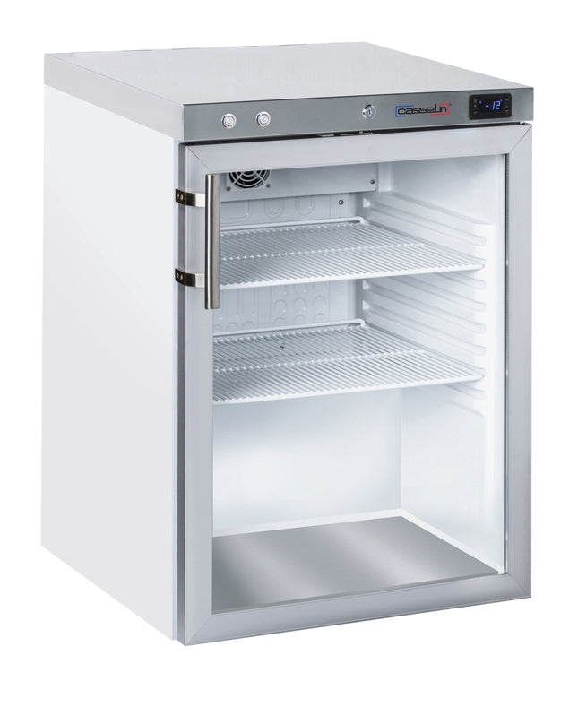 Glasdør fryser 140 L Hvid