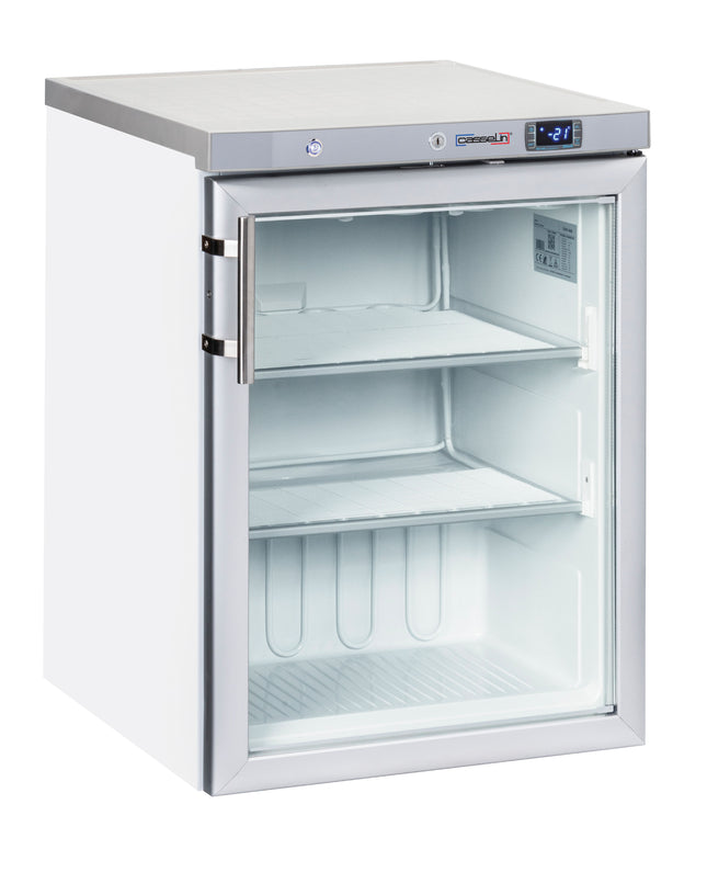 Glasdør fryser 200 L Hvid