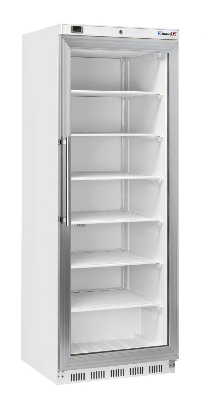 Glasdør fryser 400 L Hvid