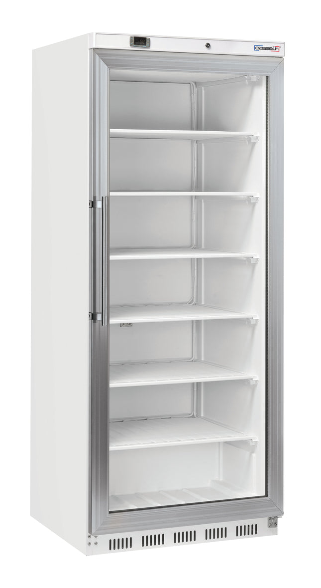 Glasdør fryser 600 L Hvid