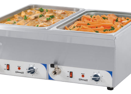 Dobbelt bain-marie med afløbshane GN 1/1 - 150 mm
