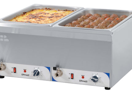 Dobbelt bain-marie med afløbshane GN 1/1 - 200 mm