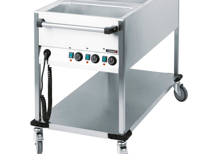Bain-marie trolley vandopvarmet 
3 x GN 1/1