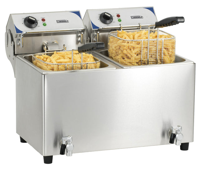 Elektrisk frituregryde med aftapningshane 2 x 7 liter