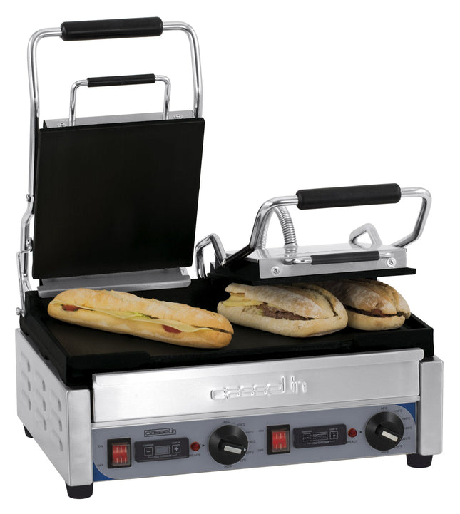 Dobbelt kontaktgrill Premium glat - glat med timer