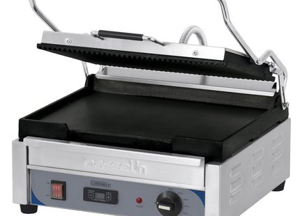 Kontaktgrill Premium stor rillet - glat med timer
