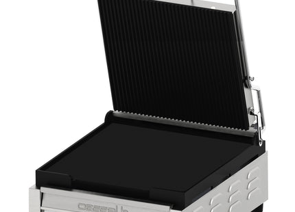 Kontaktgrill Premium rillet - glat med timer - XL