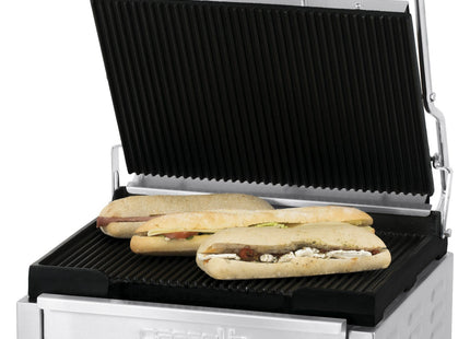 Kontaktgrill Premium stor rillet - rillet med timer
