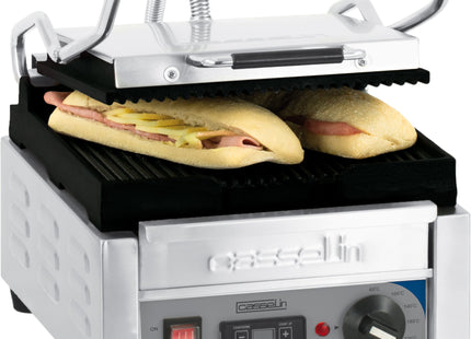 Kontaktgrill Premium lille rillet - rillet med timer