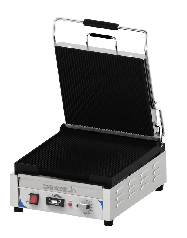 Kontaktgrill Premium rillet - rillet med timer - XL