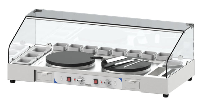 Serveringsstation til dobbelt crêpeplade