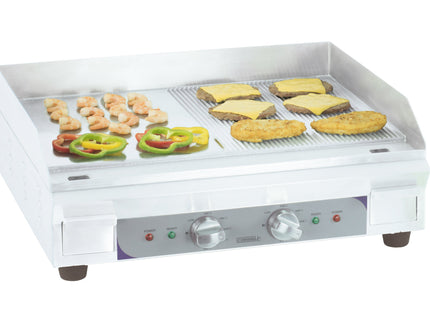 Elektrisk bageplade glat - rillet plade Premium
