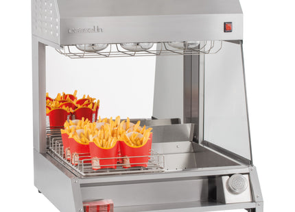 Pommes frites varmer med infrarød lampe bord top