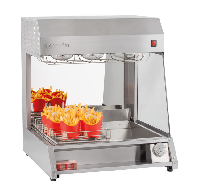 Pommes frites varmer med infrarød lampe bord top