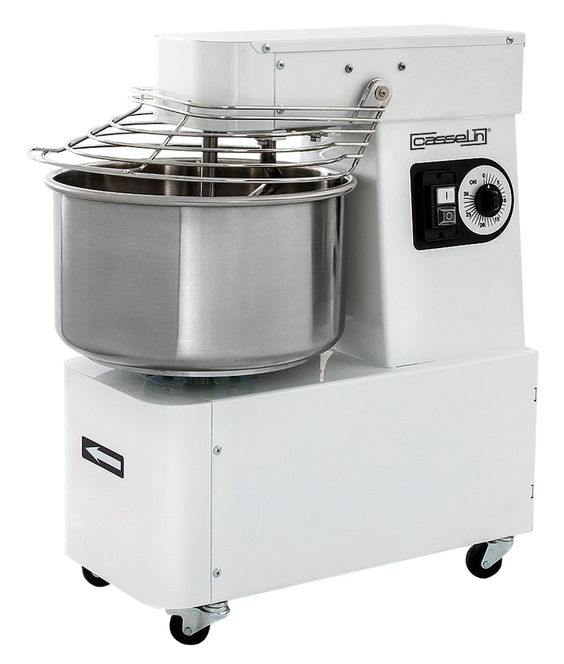 Spiralmixer med fast hoved og skål 25 kg