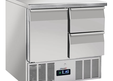 Saladette - Servering på køl bord 2 skuffer 1 låge GN 1/1