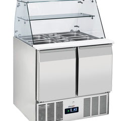 Saladette med glasdisplay 2 låger GN 1/1