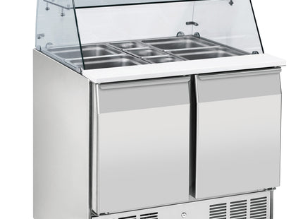 Saladette med glasdisplay 2 låger GN 1/1