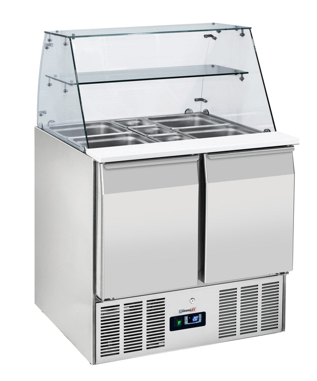 Saladette med glasdisplay 2 låger GN 1/1