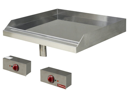 Glat stegeplade , elektrisk, forkromet, indbygning
