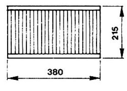 1/2 grill, mål 380x215 mm