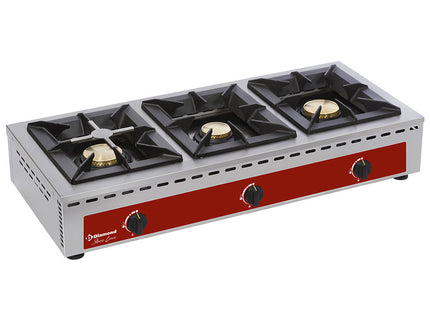 bord række - 3 branders (7+5+7 kW)