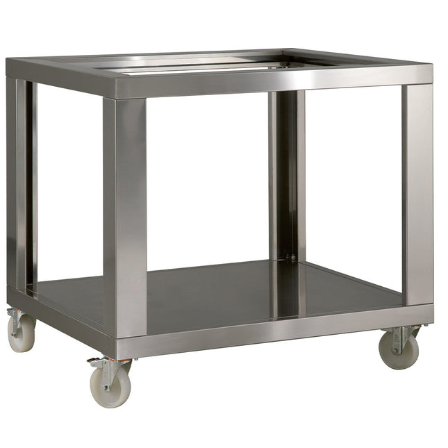 Imiteret rustfri stålstøtte til GL9/35-D, med hjul, 2 med bremser
