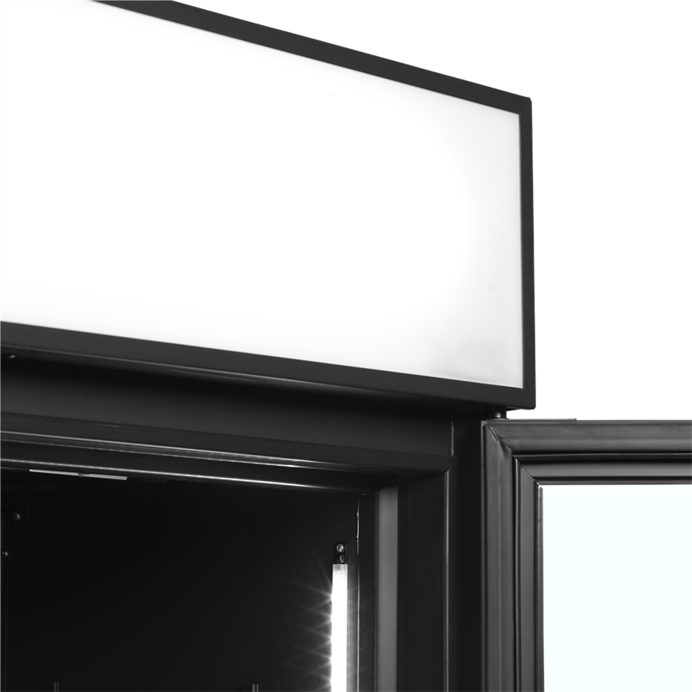 Sort 2-dørs displaykøler med lystop - 796 liter - FSC1000H BLACK