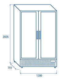 Køleskab / Displaykøleskab - 1200 liter - Sort