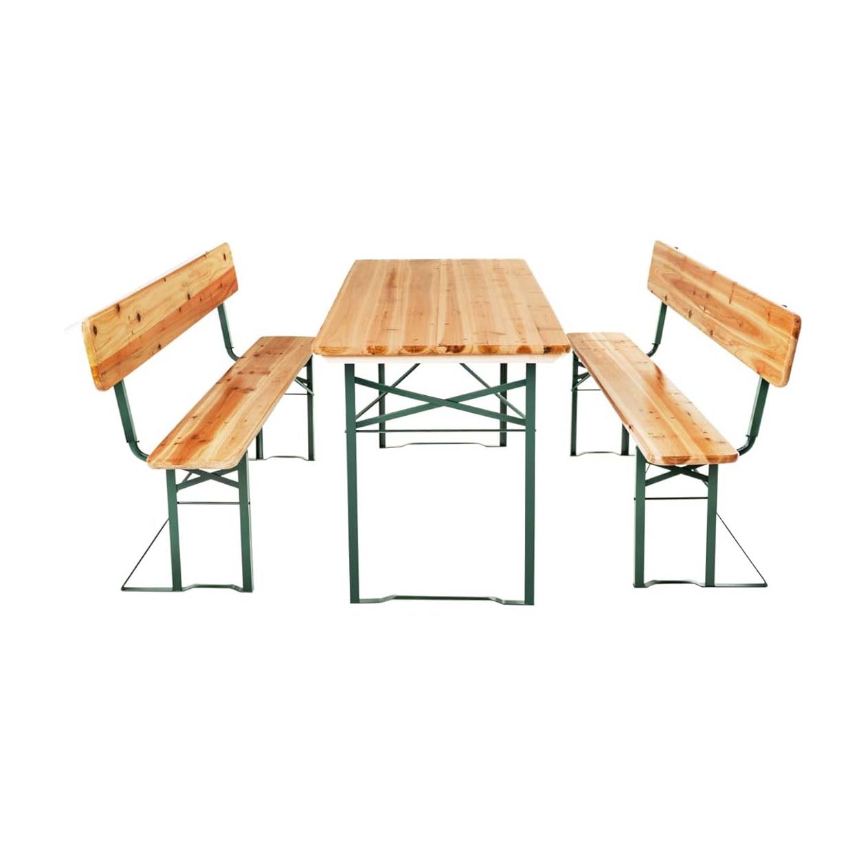 Berliner bord/bænksæt - med ryglæn - 1 bord - 2 bænke
