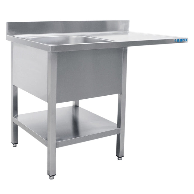 Bord med 1 vask - venstre - 600 x 1400 mm