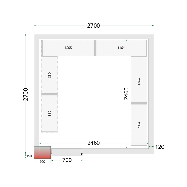 Kølerum 120 mm - CR 270x270x220