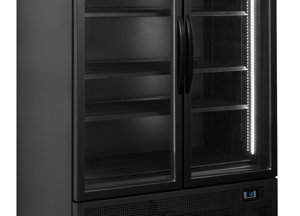 Sort 2-dørs displaykøler med baldakin - FSC1200H SORT