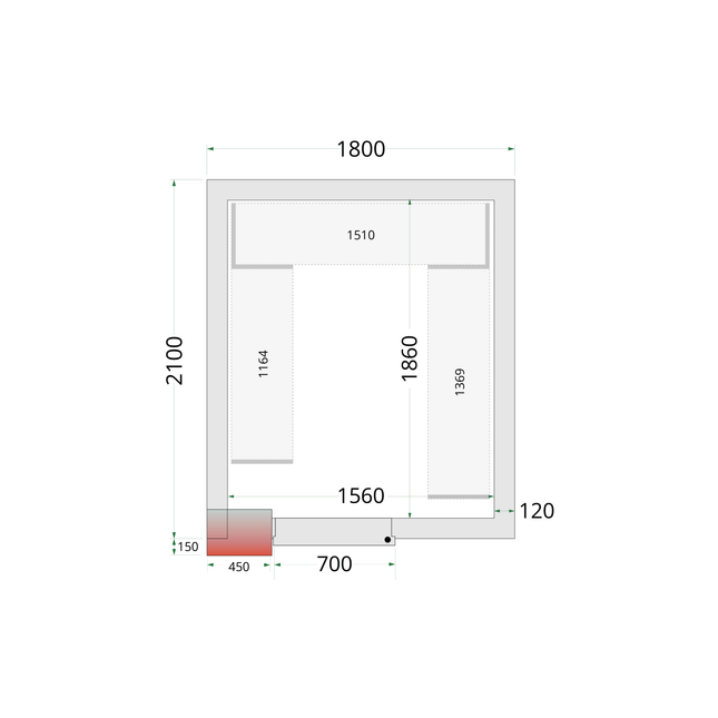 Kølerum 120 mm - CR 180x210x220