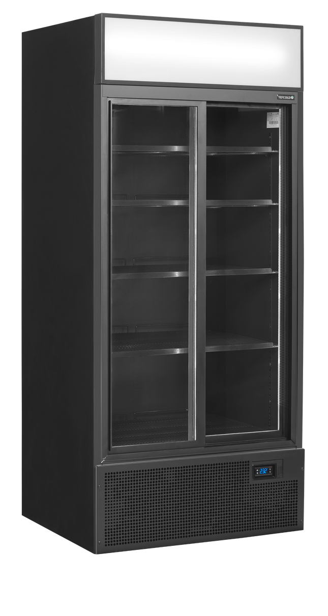 Sort 2-dørs displaykøler med baldakin - FSC891S Sort
