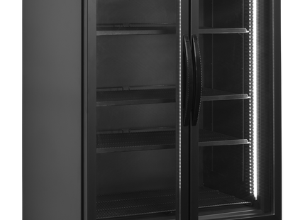Sort 2-dørs displaykøler med baldakin - FSC1000H SORT