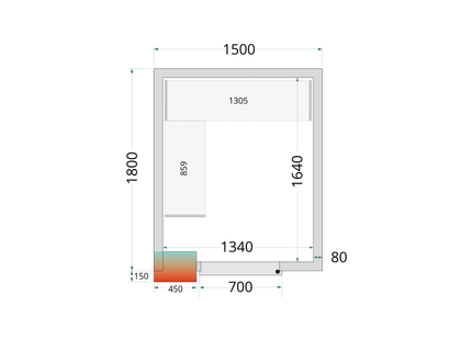Kølerum 80 mm - CR 150x180x212 NF