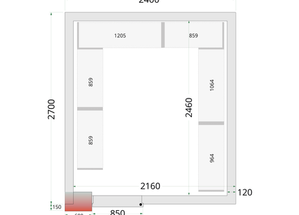 Kølerum 120 mm - CR 240x270x220 WD