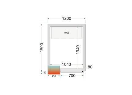 Kølerum 80 mm - CR 120x150x220