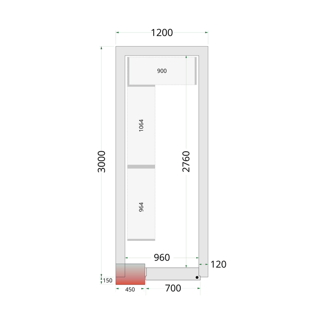 Kølerum 120 mm - CR 120x300x220