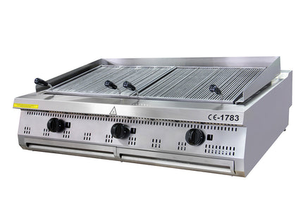 Premium Chargrill - 3 Zoner - Tredobbelt enhed - 90 cm dyb - Gas