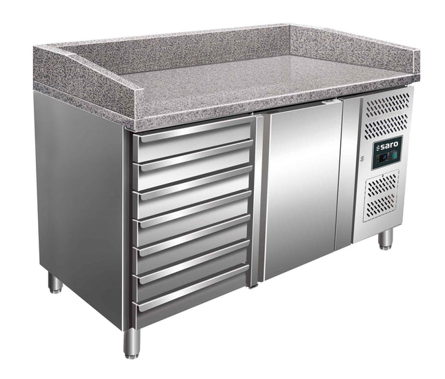Pizzabord med skuffer - Mål: 1515 x 800 x 890-950/1040 mm - Model: Marga PZ 1610 TN
