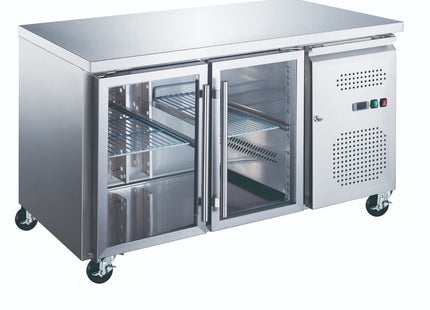 Kølebord - 136 cm - 2 GLASDØRER