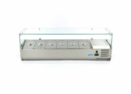 Bordplade Prep Køleskab - 140cm - Passer til 6 x 1/3 GN