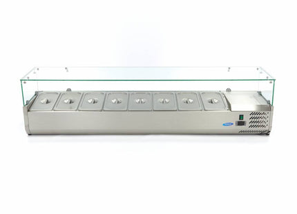 Bordplade Prep Køleskab - 180cm - Passer til 8 x 1/3 GN