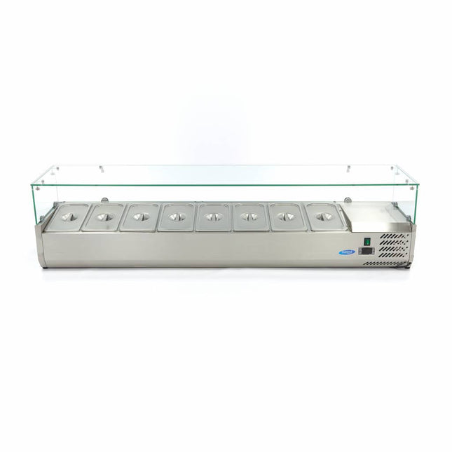 Bordplade Prep Køleskab - 180cm - Passer til 8 x 1/3 GN