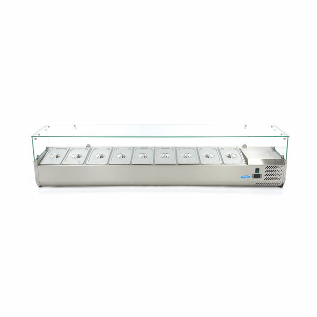 Bordplade Prep Køleskab - 200cm - Passer til 9 x 1/3 GN