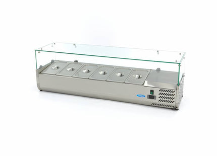 Bordplade Prep Køleskab - 140cm - Passer til 6 x 1/3 GN